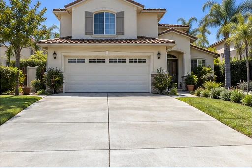Illustrative clean suburban driveway